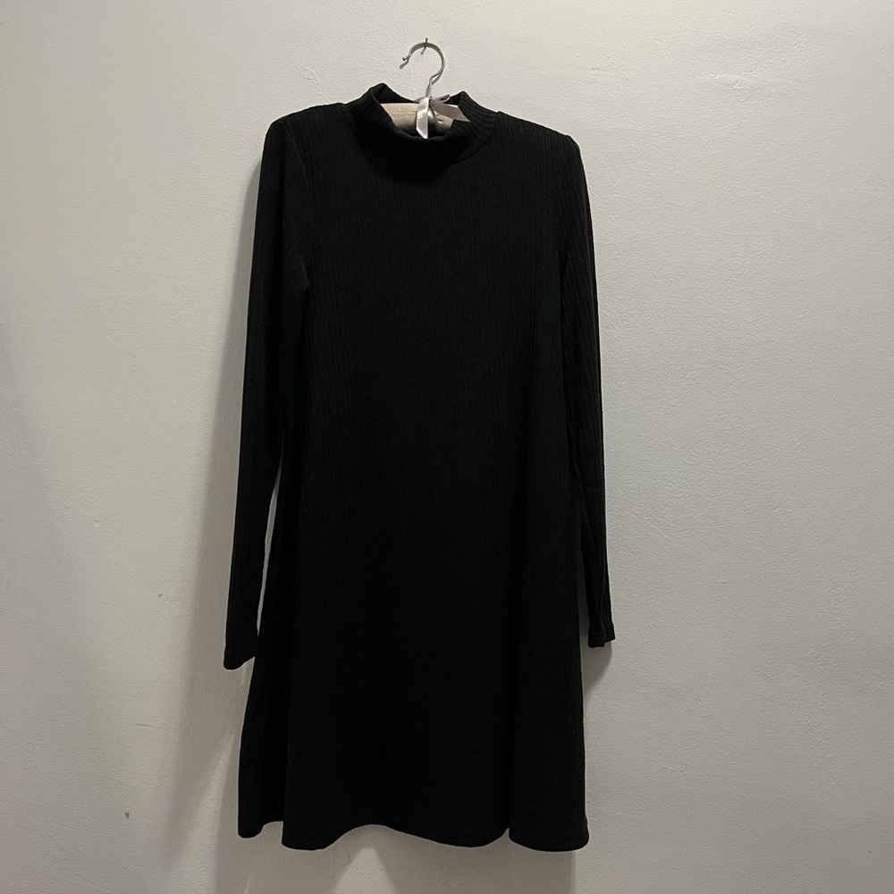 Black mock neck dress